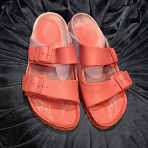 Birkenstock Pink and White Sandals Size 36 Usa 6